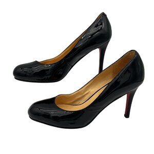 Buffalo London Womens Black Patent Leather Pumps Size 8.5 Red Sole High Heel